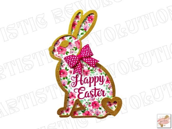 3D Floral Bunny PNG: Elevate Your Easter Designs