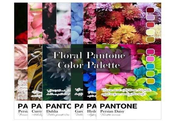 Floral Pantone Color Swatches for Modern Design
