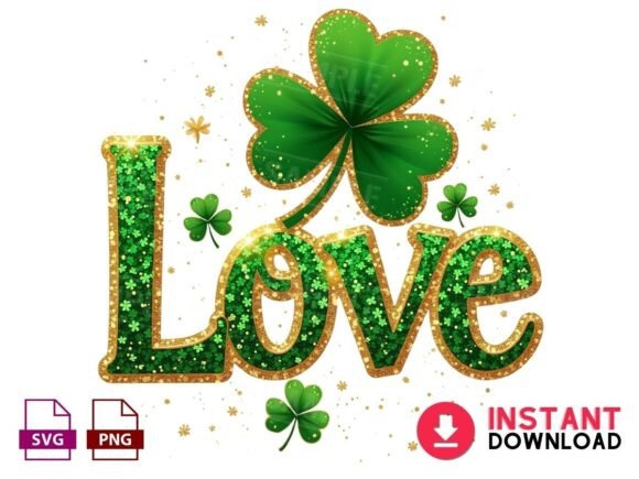 Glitter St. Patrick's Day Design: Festive Graphics for Creative Projects