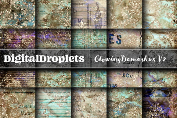 Glowing Damaskus Vol. 2: Vintage Papers with Scattered Glitter