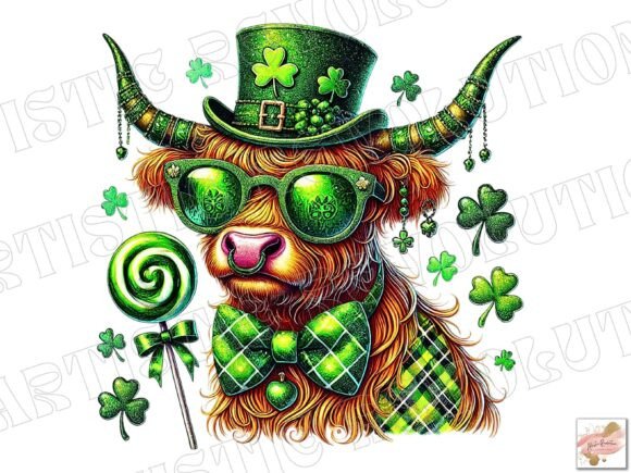 Highland Cow Png St. Patrick's Day Png: A Designer's Lucky Charm