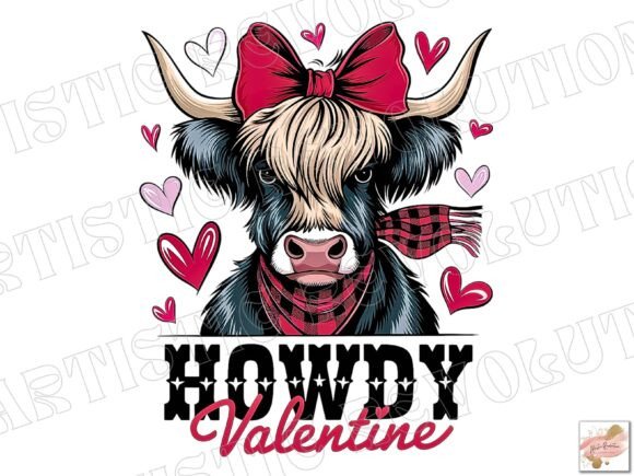 Howdy Valentine Highland Cow: A Charming Design Asset