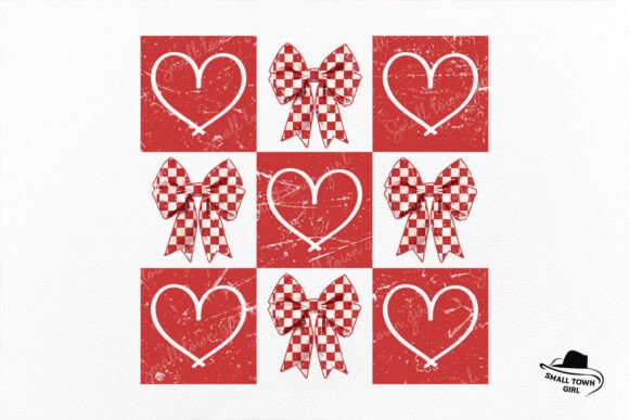Retro Checkered Valentine Bow Heart Png: Vintage Charm for Modern Projects