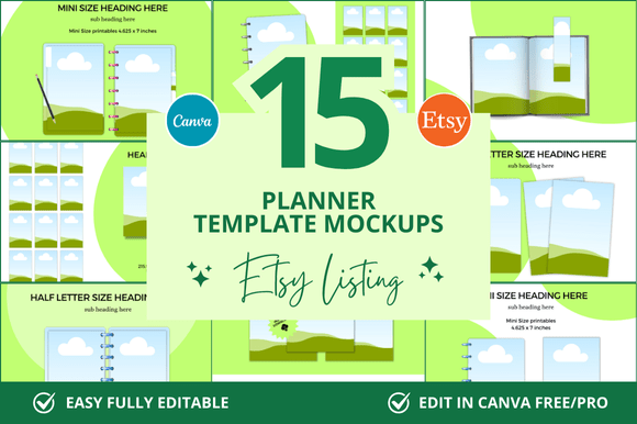 Transform Your Etsy Listings with This 15-Page Canva Mockup Pack