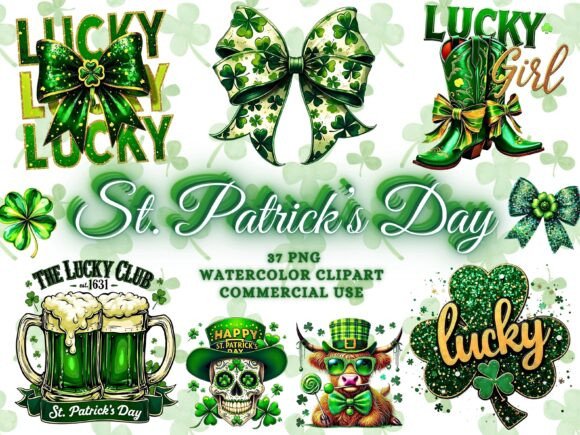 Watercolor St. Patrick's Png Bundle for Festive Creations