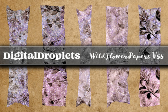 Wild Flower Papers V55: A Digital Washi Tape Collection for Creative Projects